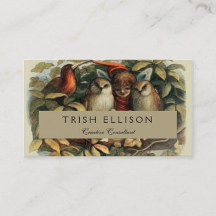 Uggla och Elf-Älvor Naturillustration Visitkort