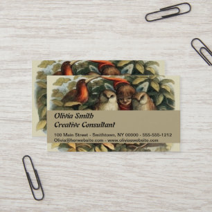 Uggla och Elf-Älvor Naturillustration Visitkort