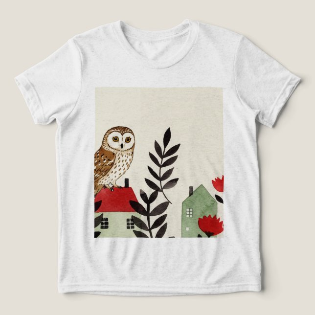 Uggla och en fågel t shirt (Design Framsida)