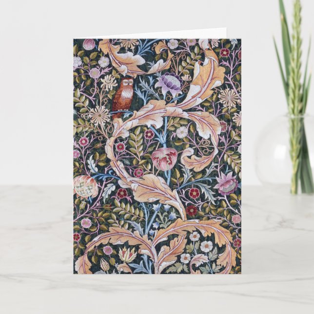 Uggla och Flowers, William Morris Card Kort (Framsida)