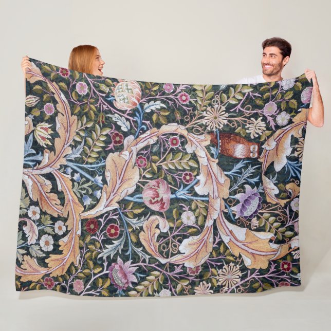 Uggla och Flowers, William Morris Fleecefilt (På plats)