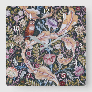 Uggla och Flowers, William Morris Fyrkantig Klocka