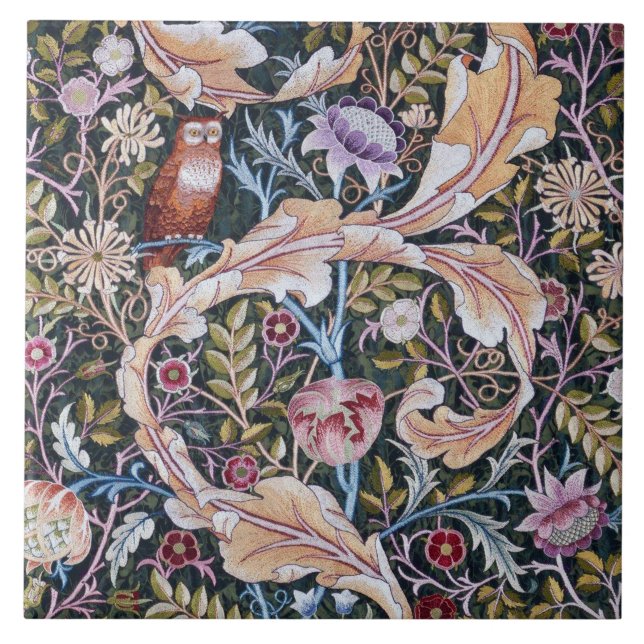 Uggla och Flowers, William Morris Kakelplatta (Framsidan)