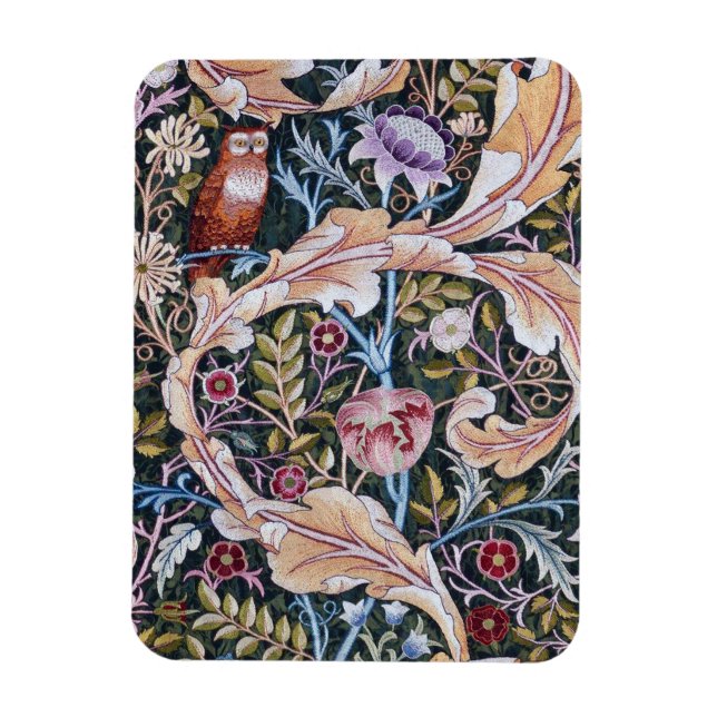 Uggla och Flowers, William Morris Magnet (Vertikal)