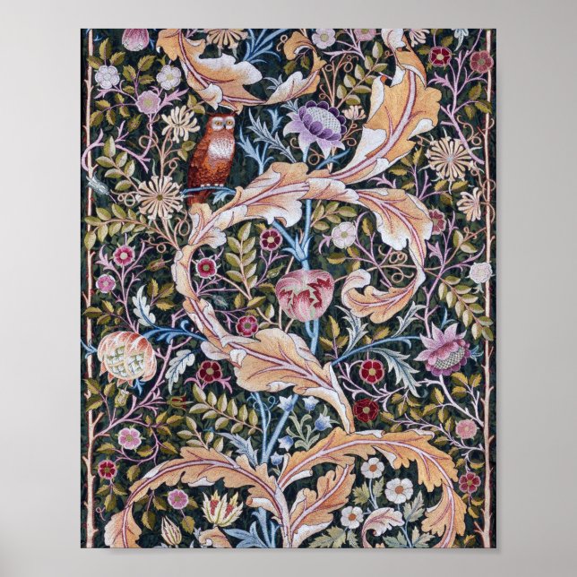 Uggla och Flowers, William Morris Poster (Framsidan)