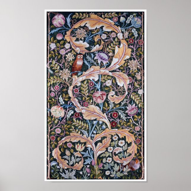 Uggla och Flowers, William Morris Poster (Framsidan)