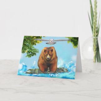 Uggla och Grizzle björn Kort