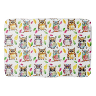 Uggla och Löv Watercolor Badrumsmatta