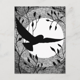 Uggla och Måne Kor som kläckts Vykort