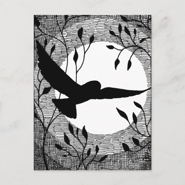 Uggla och Måne Kor som kläckts Vykort (Framsida)