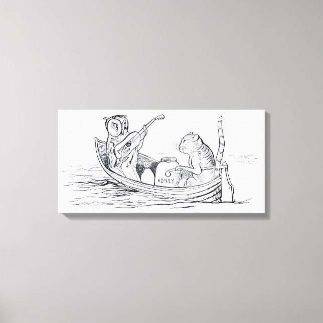 Uggla och Pussycat (av Edward Lear) Canvastryck (Framsida)