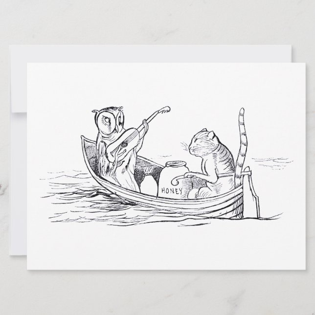 Uggla och Pussycat (av Edward Lear) Kort (Framsida)