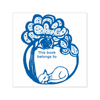 Uggla och Pussycat-bibliotek Självfärgande Stämpel