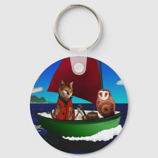Uggla och Pussycat Keychain Nyckelring