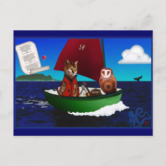 Uggla och Pussycat-vykort Vykort