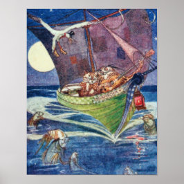 Uggla och Pussycat William Pogany Fine Art Poster