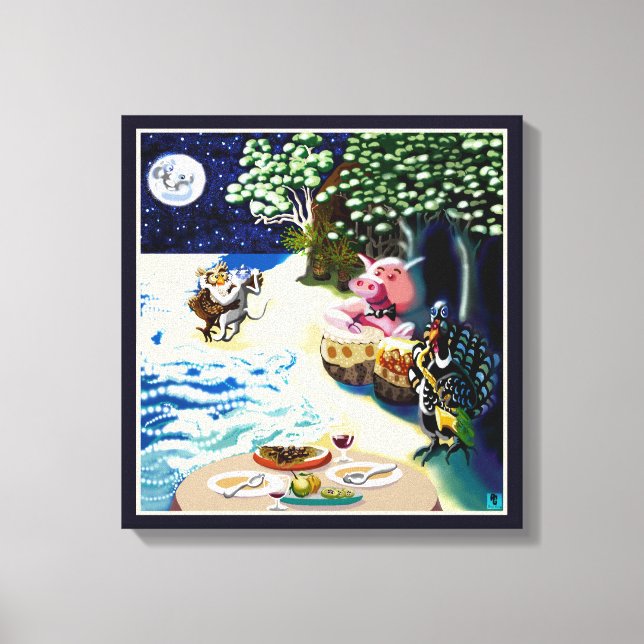 Uggla och pusycat Lear Dikt Canvastryck (Framsida)