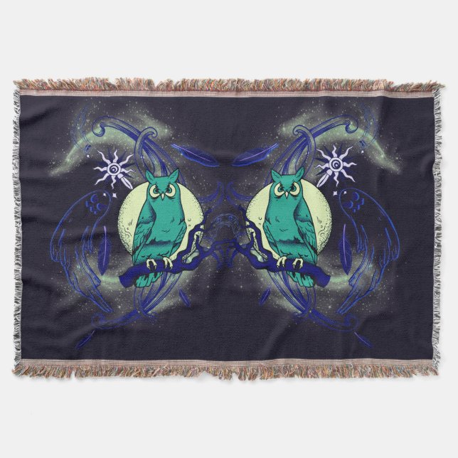 Uggla och spöke filt (Framsidan)