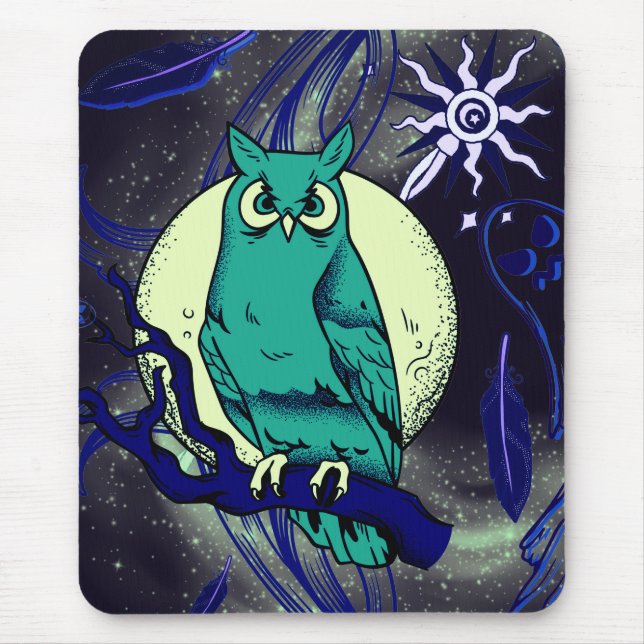 Uggla och spöke musmatta (Framsidan)
