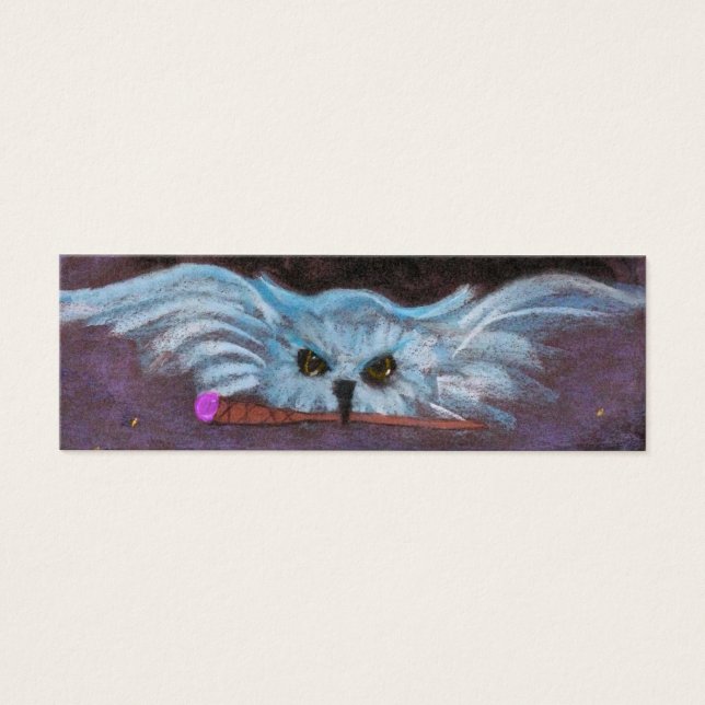 uggla och trollspö litet visitkort (Framsidan)