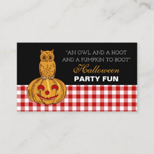 Uggla om Pumpkin, inbjudan till Halloween fest Bil