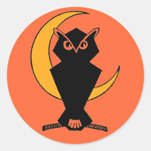 Uggla-oween Runt Klistermärke