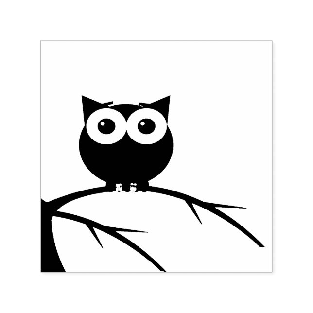 Uggla på en illustration av gren självfärgande stämpel (Design)