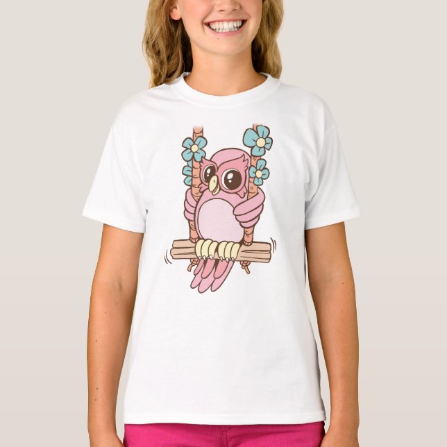 Uggla på en sväng t shirt (Framsida)