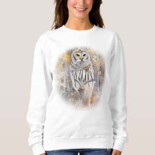 Uggla på Gren vattenfärgsblomma höstfilm T Shirt