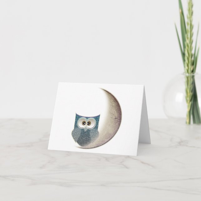 Uggla på månen kort (Framsida)