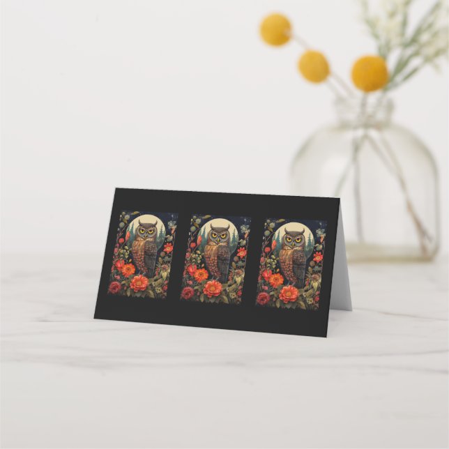 Uggla på natten med en hel måndag placeringskort (Framsida)