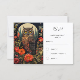 Uggla på natten med full måndag Bröllop OSA Kort