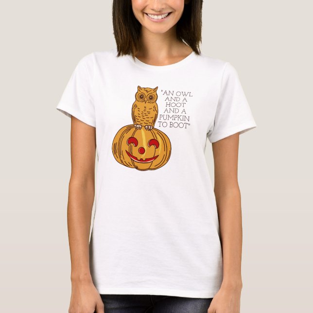 Uggla på Pumpkin T-Shirt (Framsida)