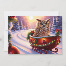 Uggla på släde under semestern inbjudningar