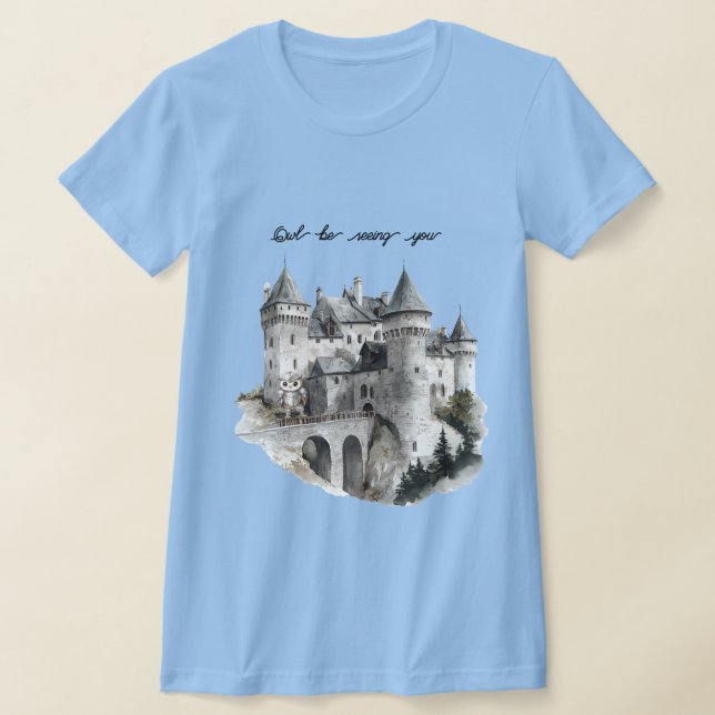 Uggla på slottet ser dig t shirt (Laydown)