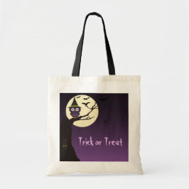 Uggla på träd gren Halloween Bag Tygkasse