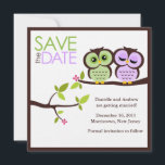 Uggla par Bröllop spara datum Spara Datumet<br><div class="desc">I det här hemska spara datum meddelande finns en söt vektorillustration av ett par uggla som vistats på gren i träd. Många färg-program finns tillgängliga i vår butik och finns tillgängliga på begäran. Dessa inbjudningar är perfekter för alla vår,  sommar,  fall eller vinter-bröllop.</div>