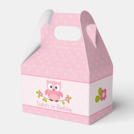 Uggla-partiets favoritbox (Rosa Girl Birthday) Presentaskar