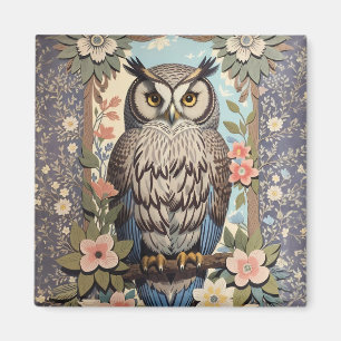 Uggla Pastel Blommigt William Morris Inspired Magnet