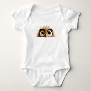Uggla Peeking Cute Adsible Tecknad Animal Art T Shirt
