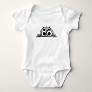 Uggla Peeking Cute Adsible Tecknad Animal Art T Shirt