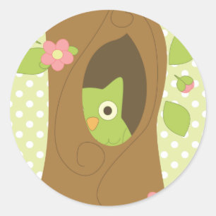 Uggla Peeking Runt Klistermärke
