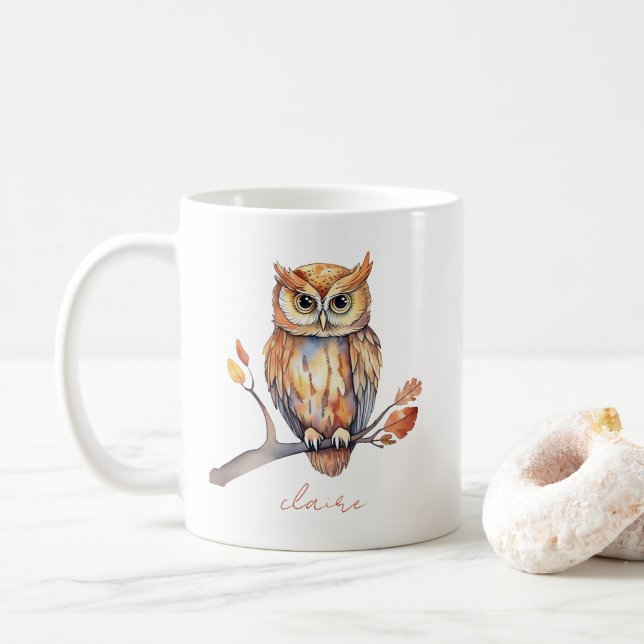 Uggla Personlig Kaffemugg (Med munk)