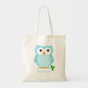 Uggla Personlig Tote Bag, blå Tygkasse