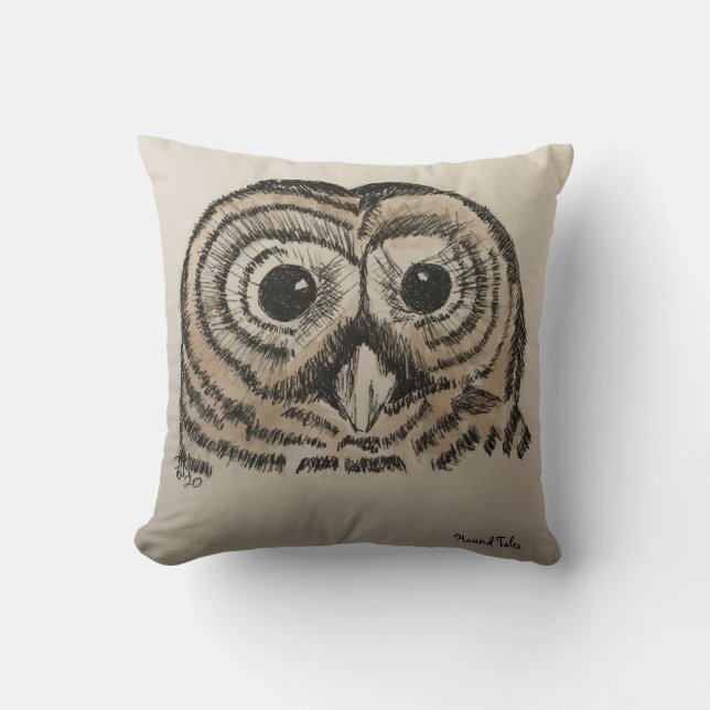 Uggla Pillow, två sidor, 100 % bomull, original Kudde (Framsida)