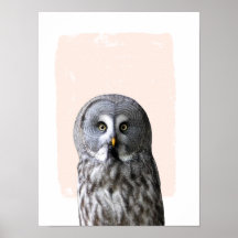 Uggla plantskola väggkonst djurporträtt