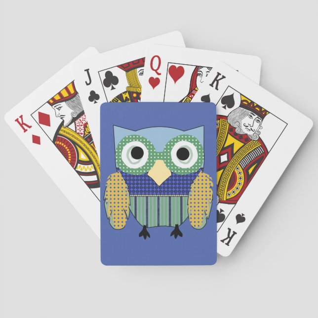 Uggla Poker Ansikte Casinokort (Baksidan)