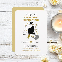 Uggla Preschool / Kindergarten Studenten Ceremony Inbjudningar
