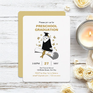Uggla Preschool / Kindergarten Studenten Ceremony Inbjudningar