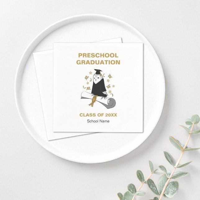 Uggla Preschool / Kindergarten Studentfest Pappersservett (Skapare uppladdad)